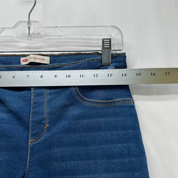 Levis Jeans Youth Girls Sz 14 Pull On Jegging Mid-rise Stretch Medium Wash Blue - Picture 4 of 11